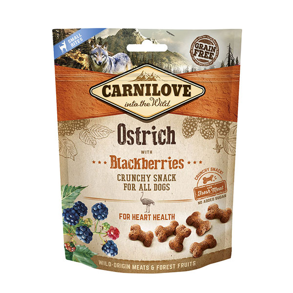 Carnilove Grain Free Crunchy Dog Treats – Ostrich with Blackberries